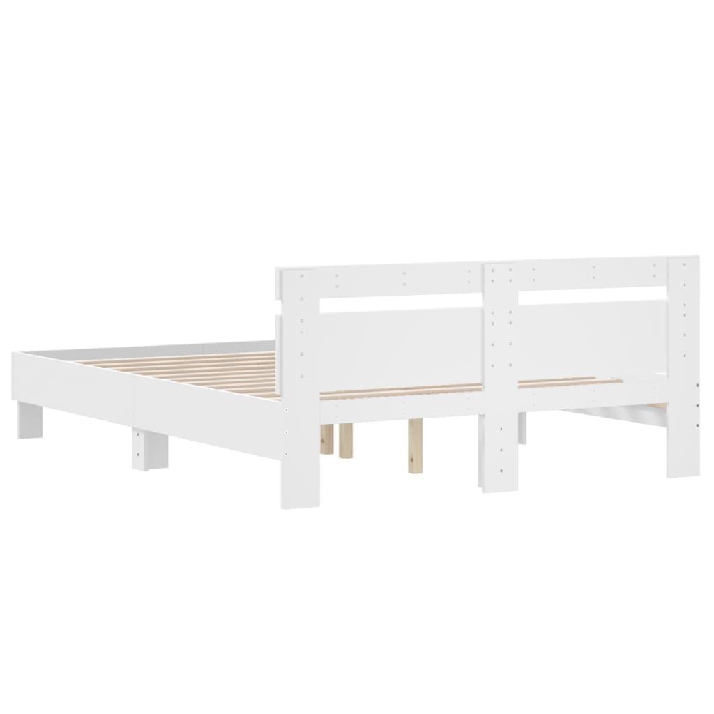 Bed Frame without Mattress White 150x200 cm