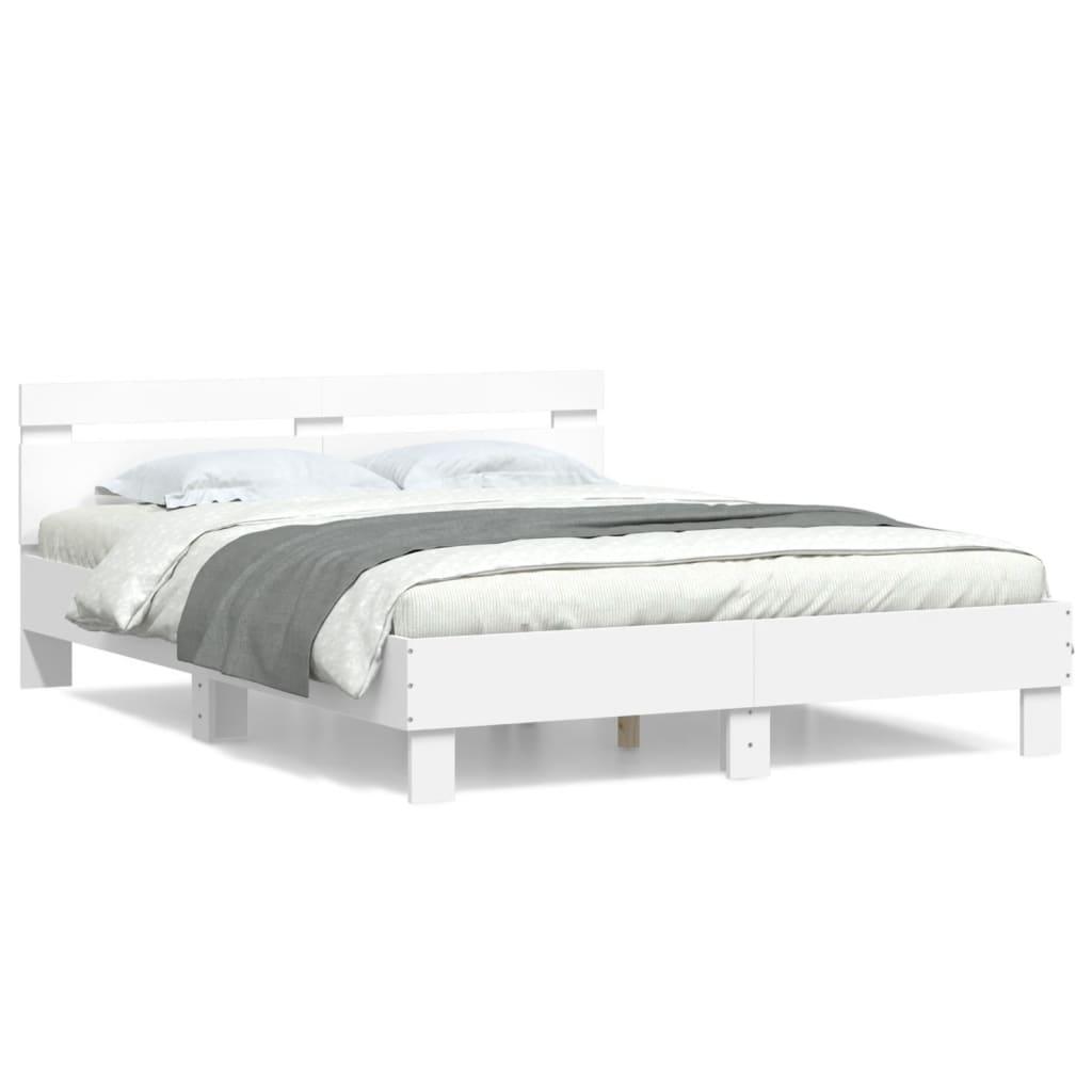 Bed Frame without Mattress White 150x200 cm