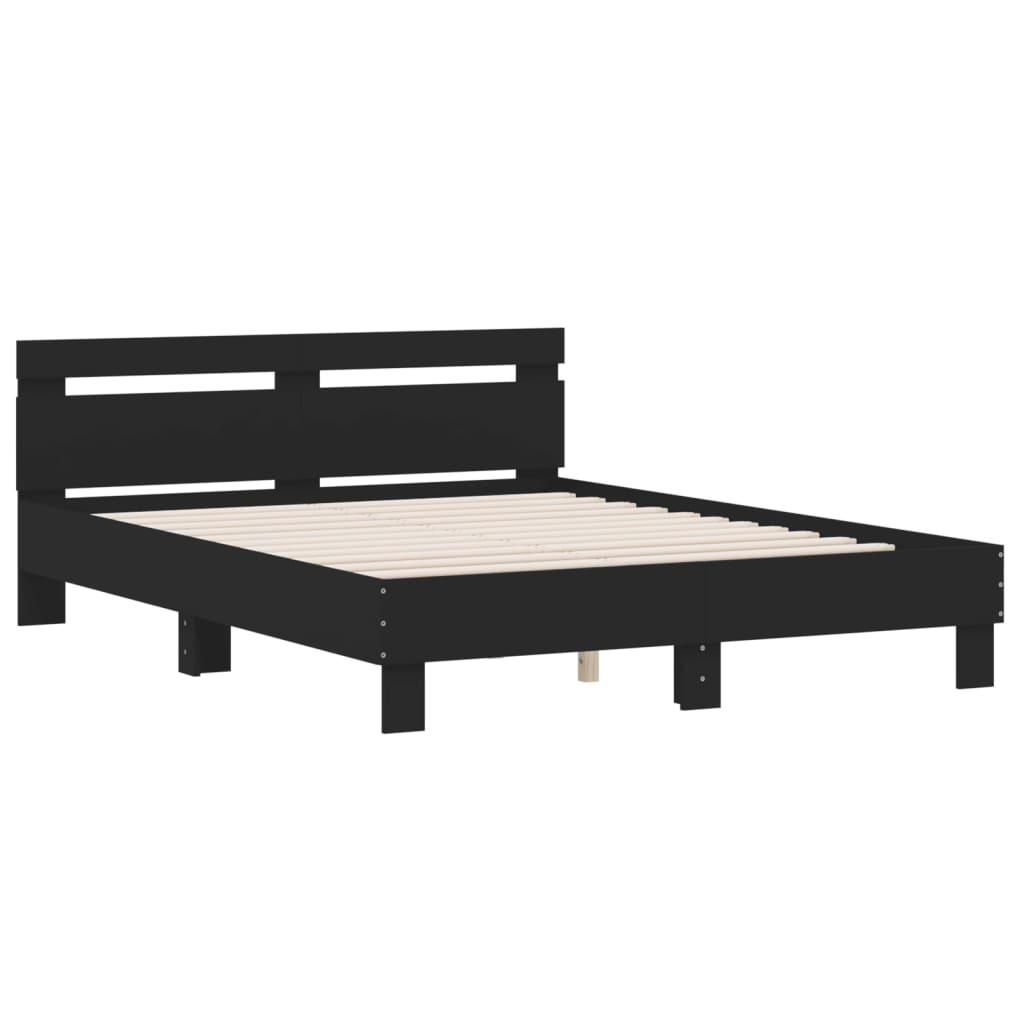 Bed Frame without Mattress Black 150x200 cm