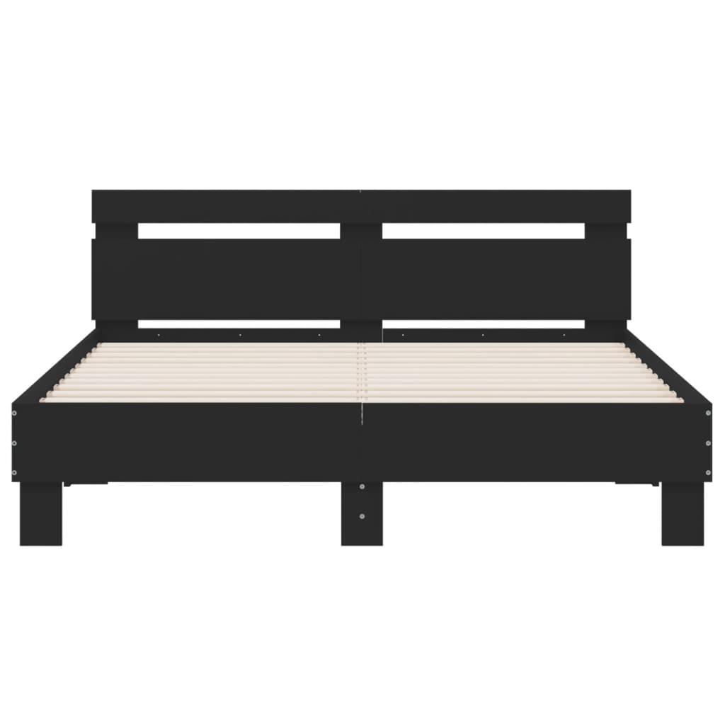 Bed Frame without Mattress Black 150x200 cm