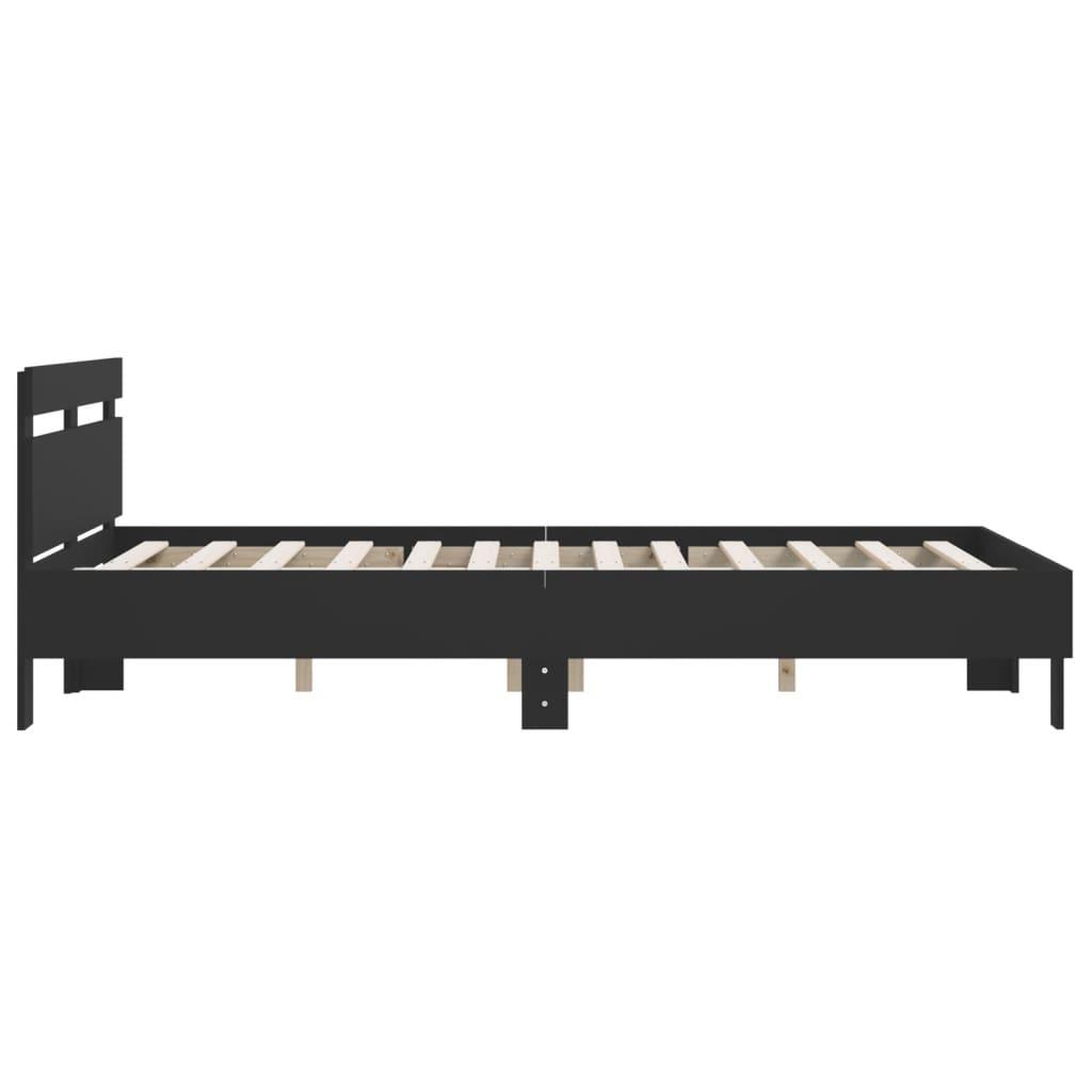 Bed Frame without Mattress Black 150x200 cm