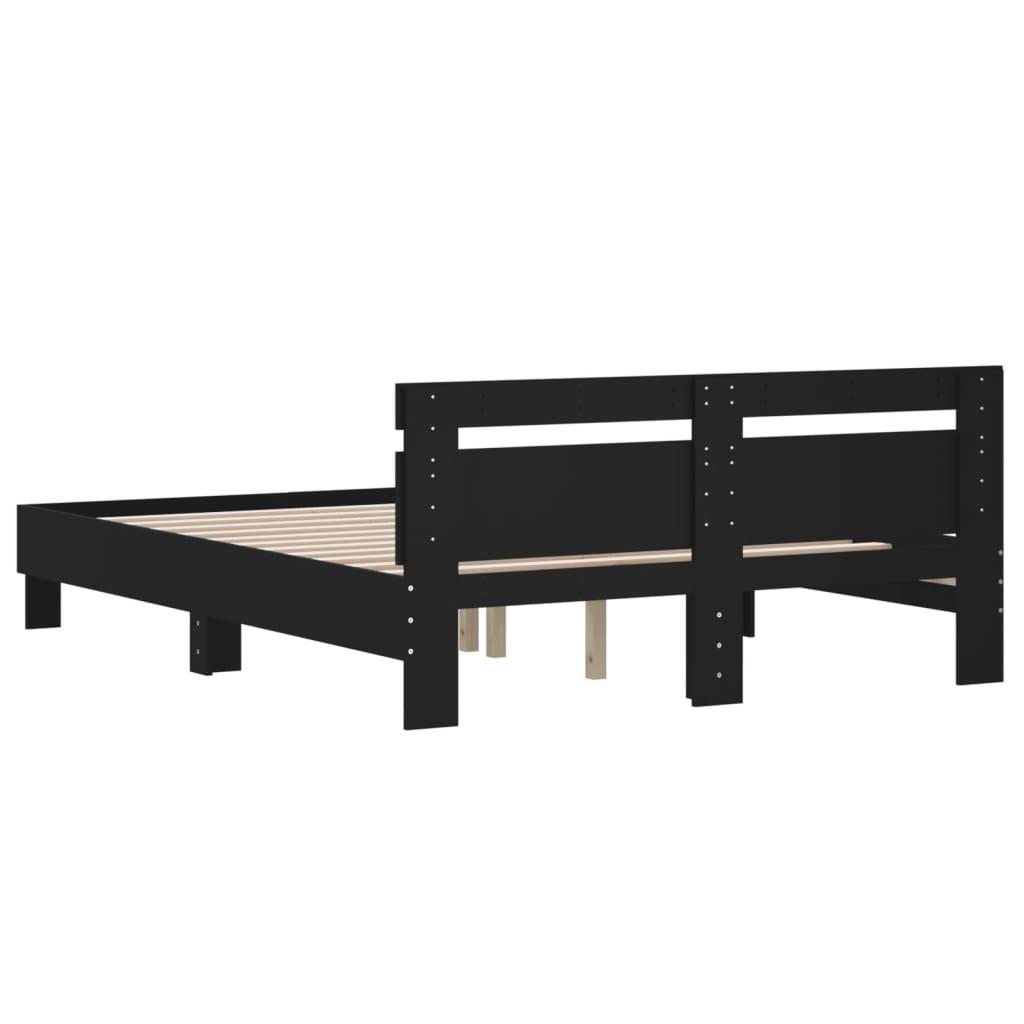 Bed Frame without Mattress Black 150x200 cm