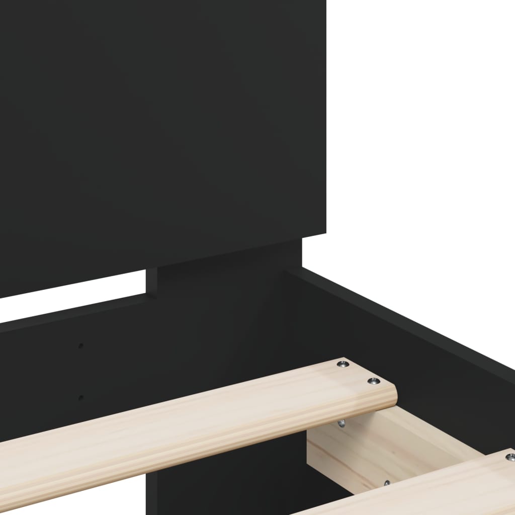 Bed Frame without Mattress Black 150x200 cm