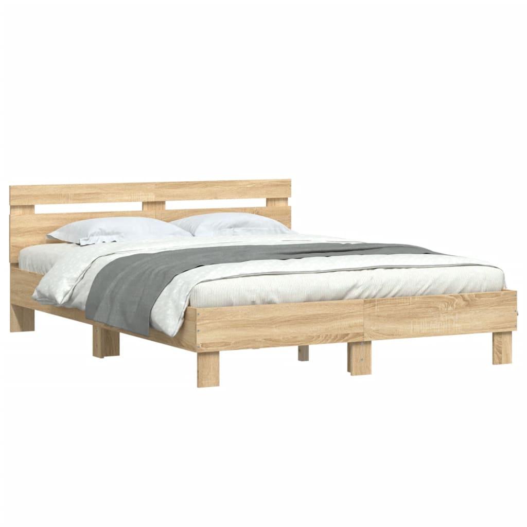 Bed Frame without Mattress Sonoma Oak 150x200 cm