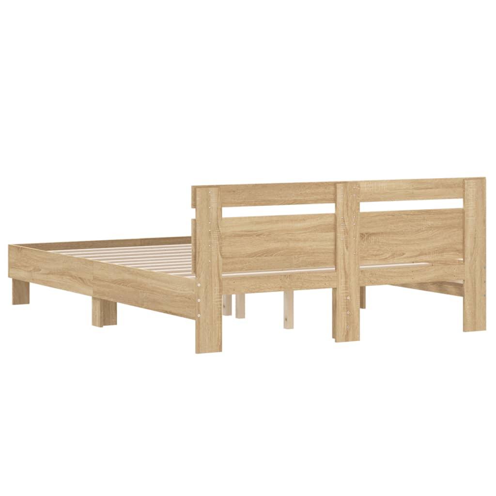 Bed Frame without Mattress Sonoma Oak 150x200 cm