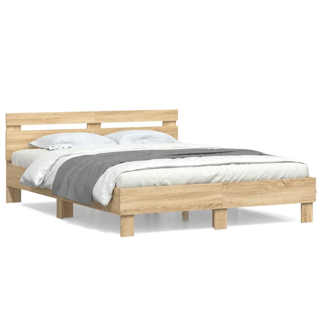 Bed Frame without Mattress Sonoma Oak 150x200 cm