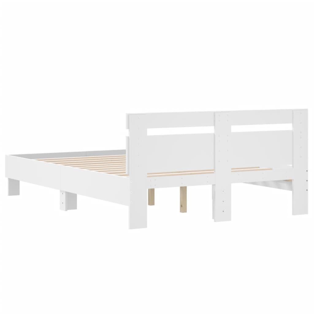 Bed Frame without Mattress White 135x190 cm