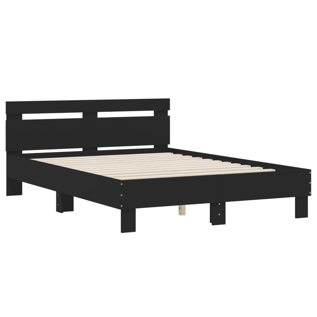 Bed Frame without Mattress Black 135x190 cm