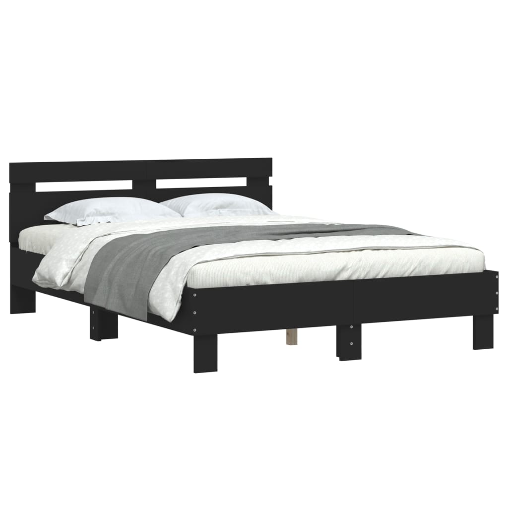 Bed Frame without Mattress Black 135x190 cm