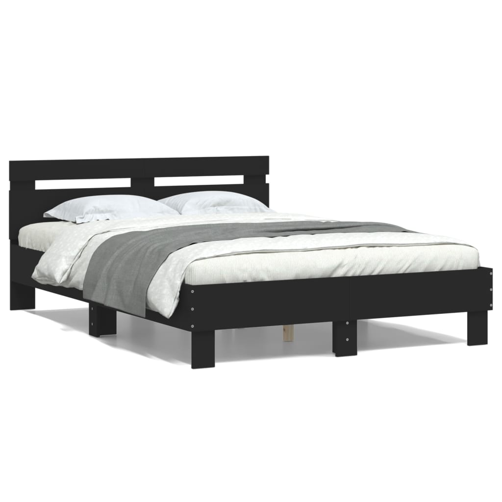 Bed Frame without Mattress Black 135x190 cm