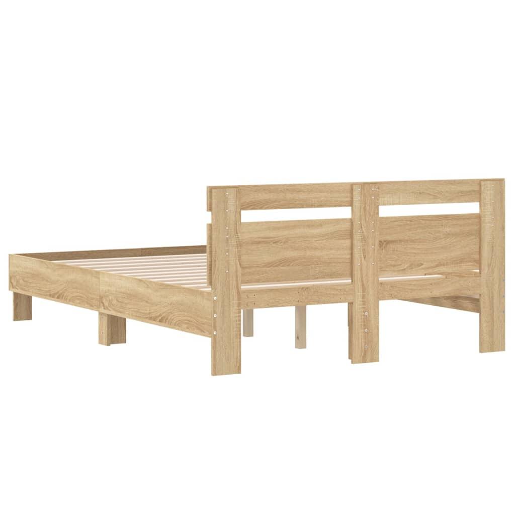 Bed Frame without Mattress Sonoma Oak 135x190 cm