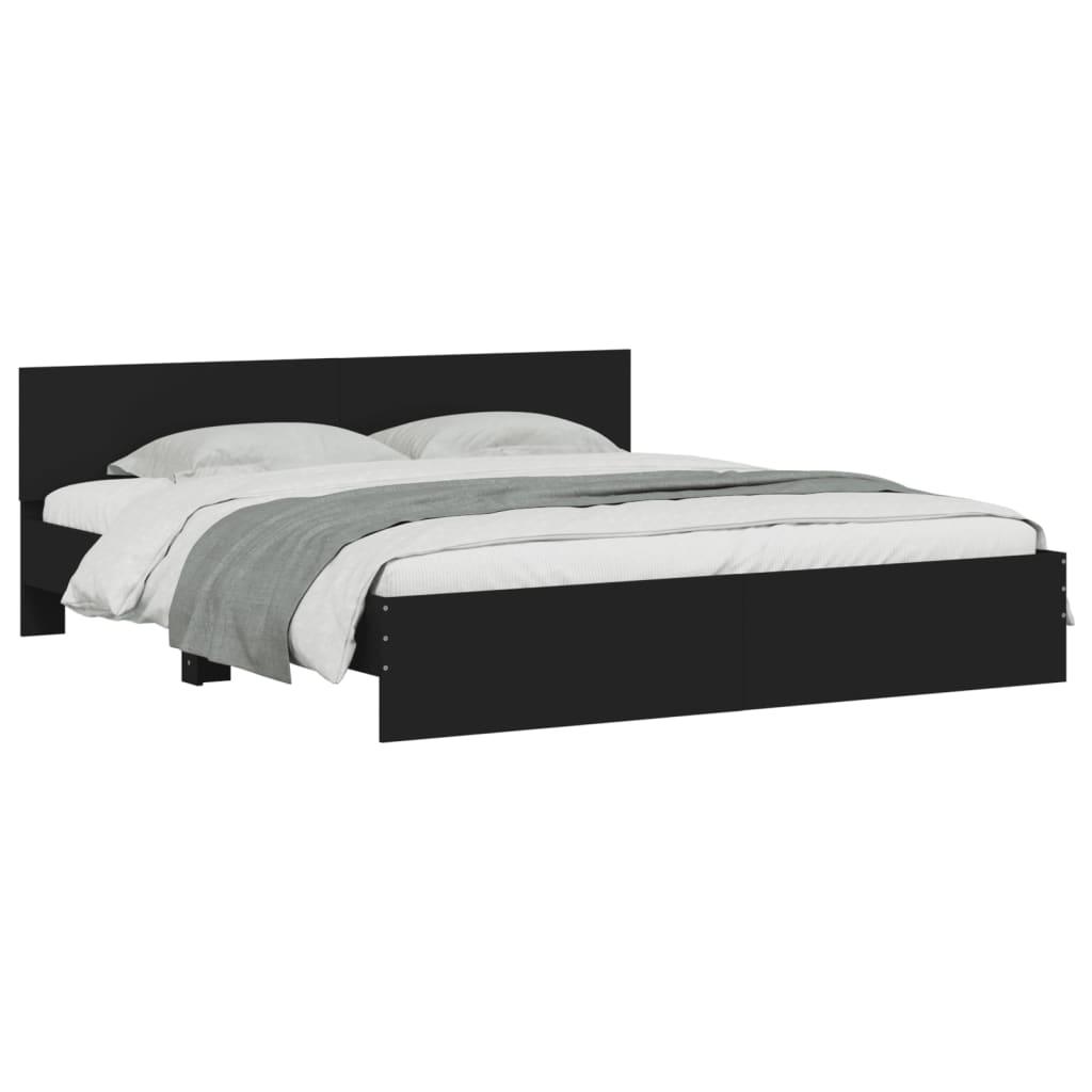 Bed Frame without Mattress Black 183x203 cm King