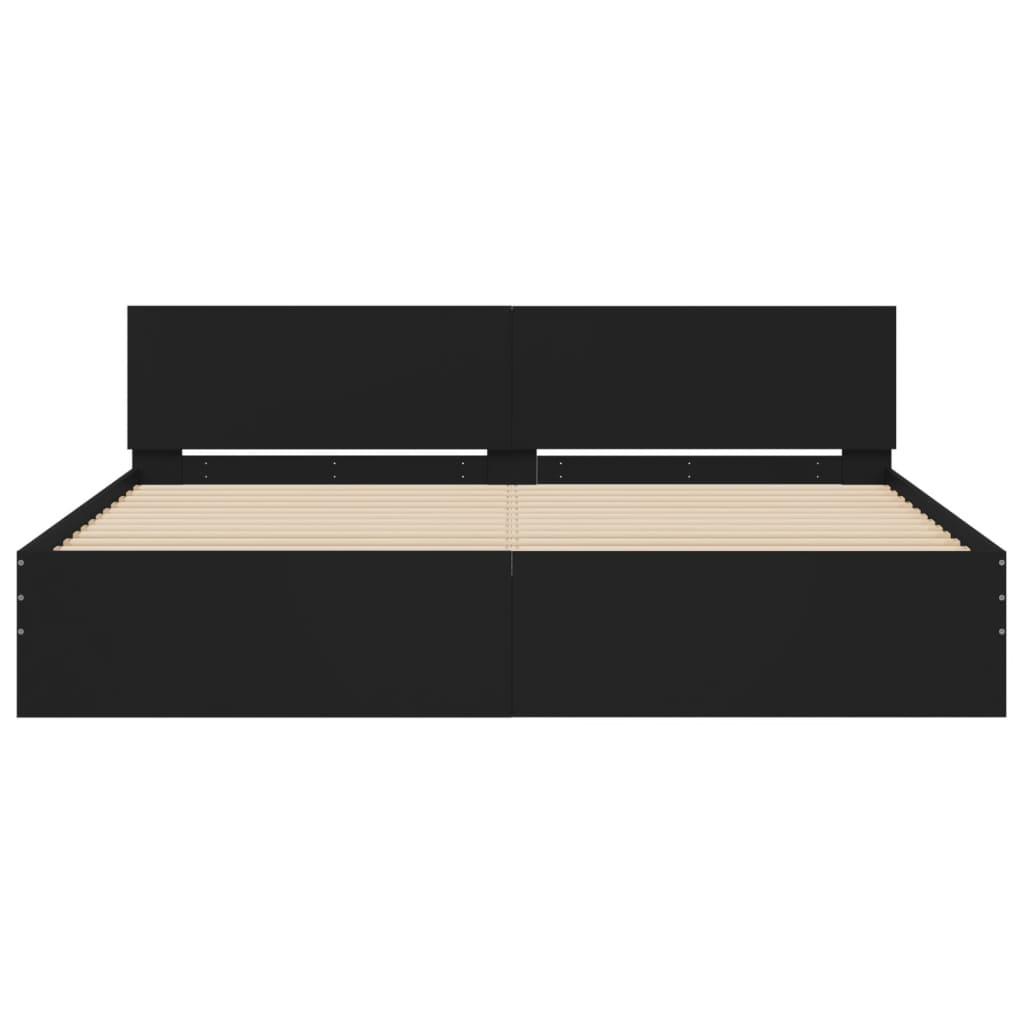 Bed Frame without Mattress Black 183x203 cm King