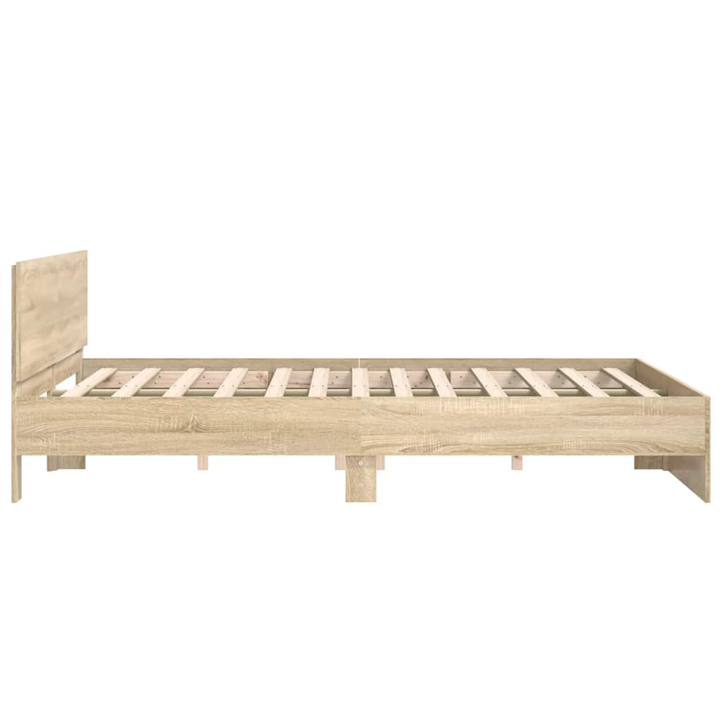 Bed Frame without Mattress Sonoma Oak 183x203 cm King
