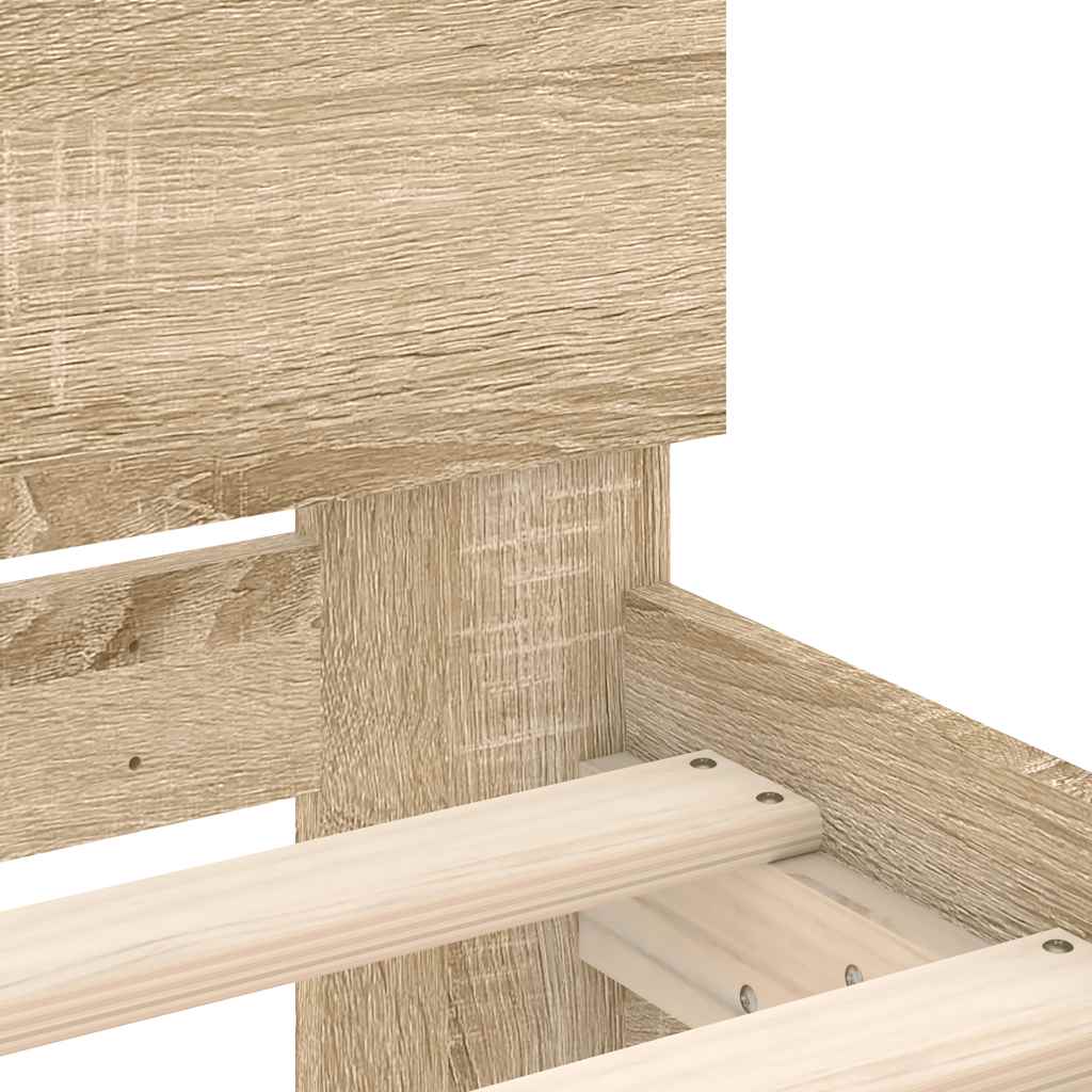 Bed Frame without Mattress Sonoma Oak 183x203 cm King