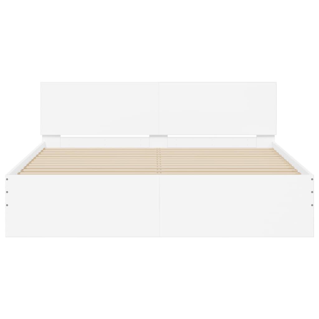 Bed Frame without Mattress White 150x200 cm