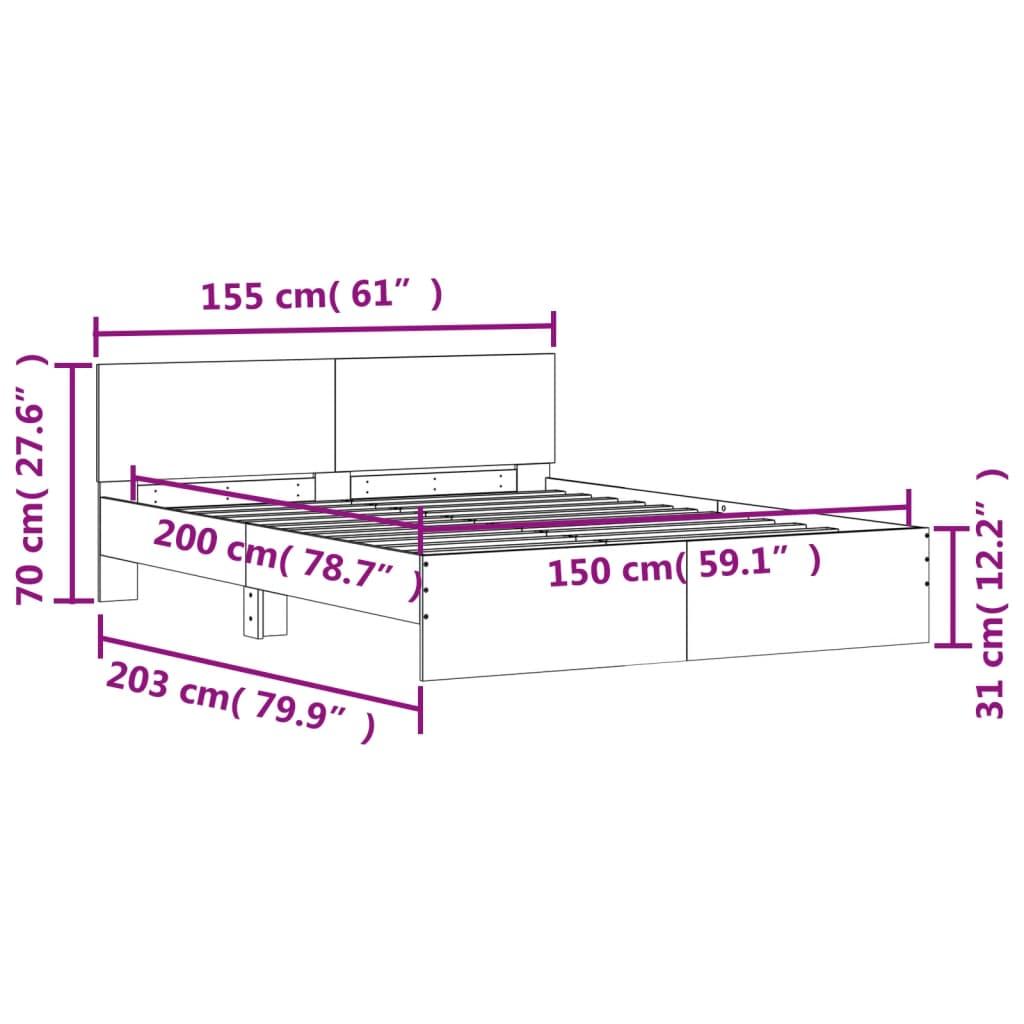 Bed Frame without Mattress White 150x200 cm