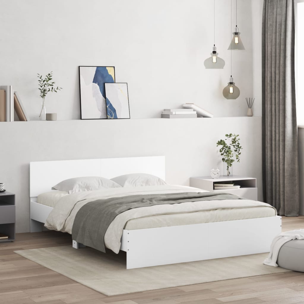 Bed Frame without Mattress White 150x200 cm