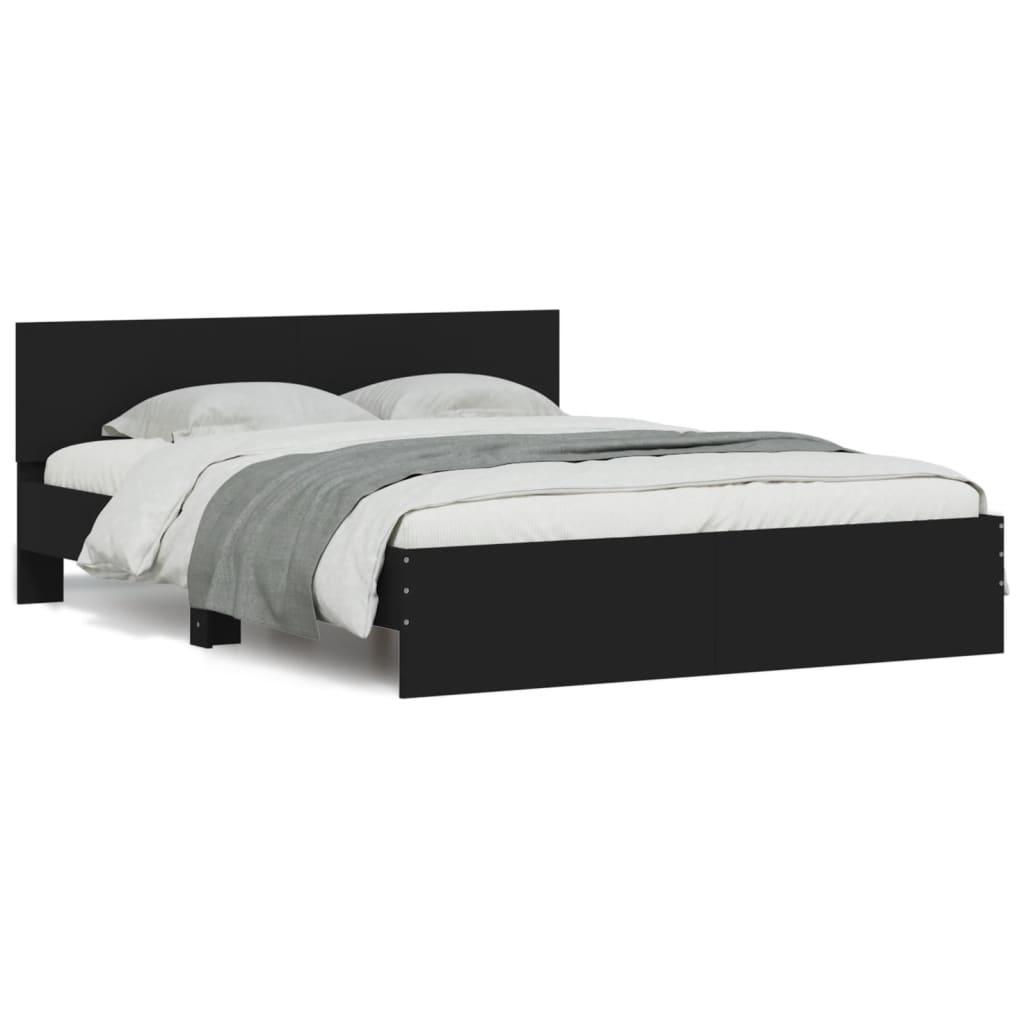 Bed Frame without Mattress Black 150x200 cm