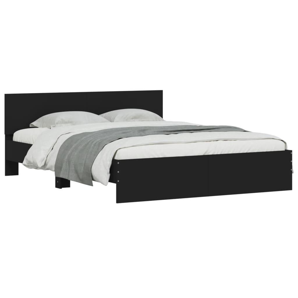 Bed Frame without Mattress Black 150x200 cm