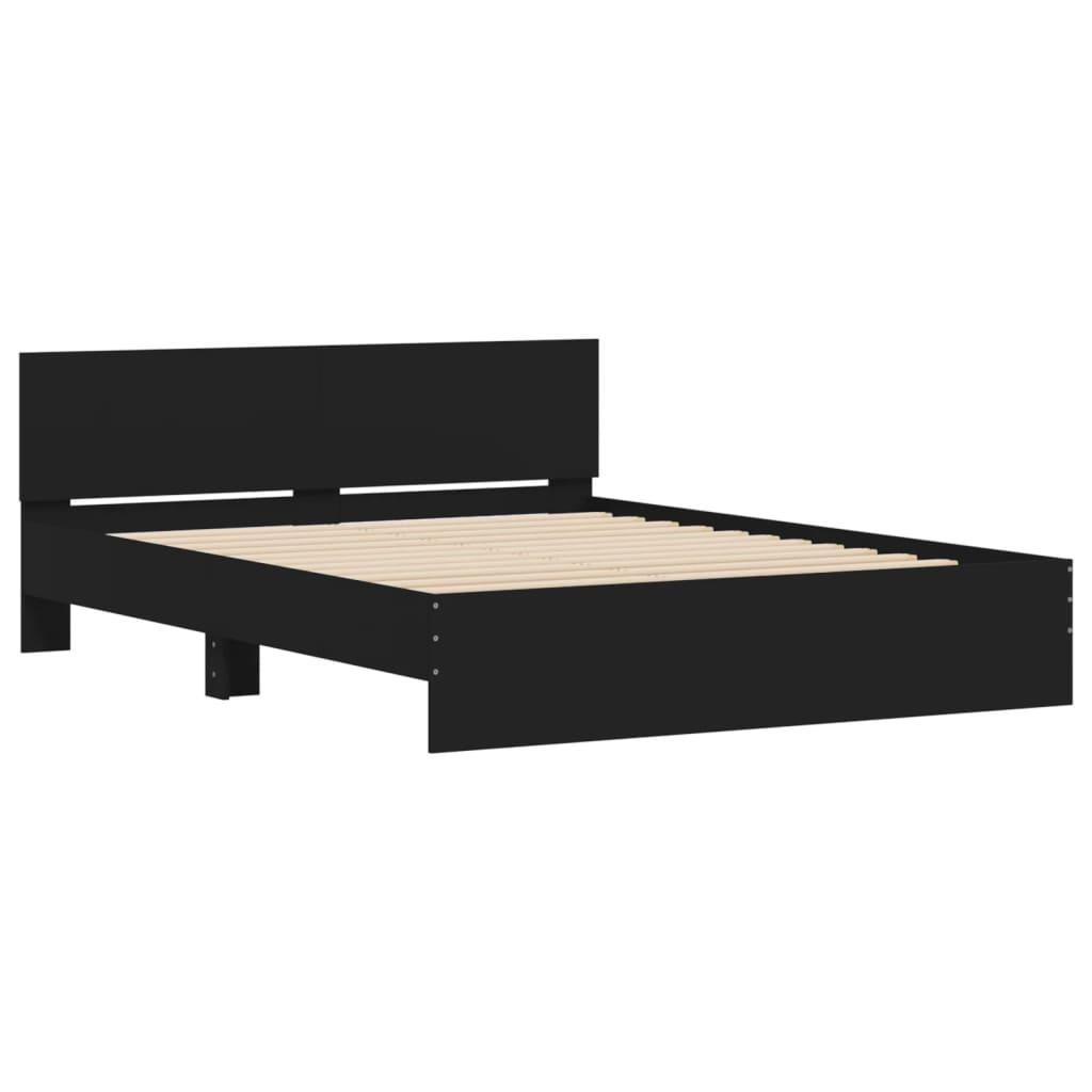 Bed Frame without Mattress Black 150x200 cm