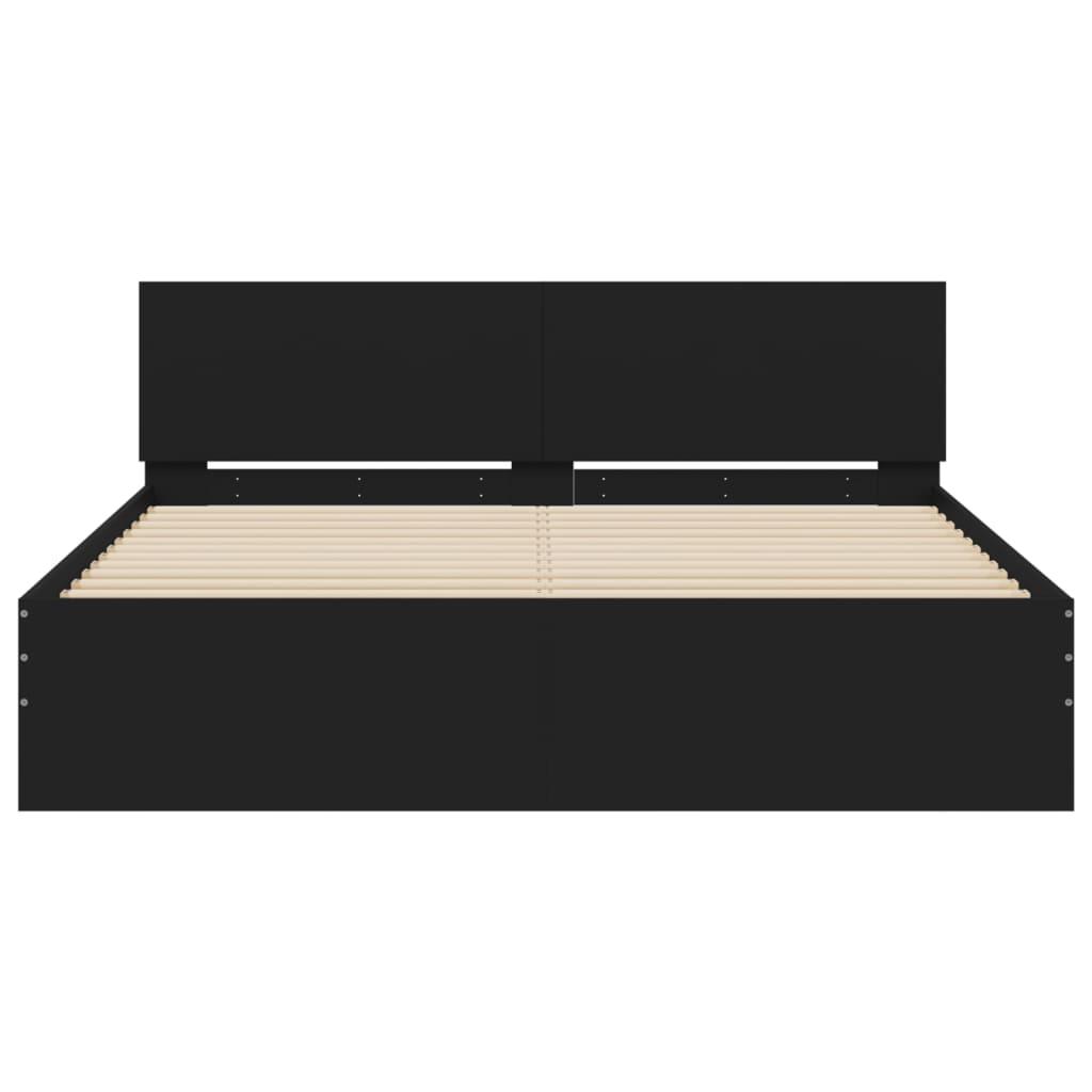 Bed Frame without Mattress Black 150x200 cm