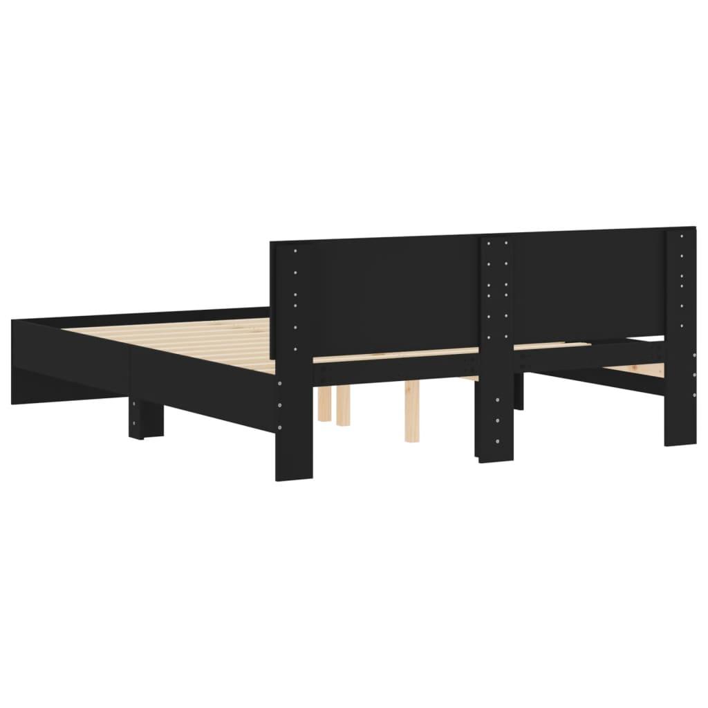 Bed Frame without Mattress Black 150x200 cm