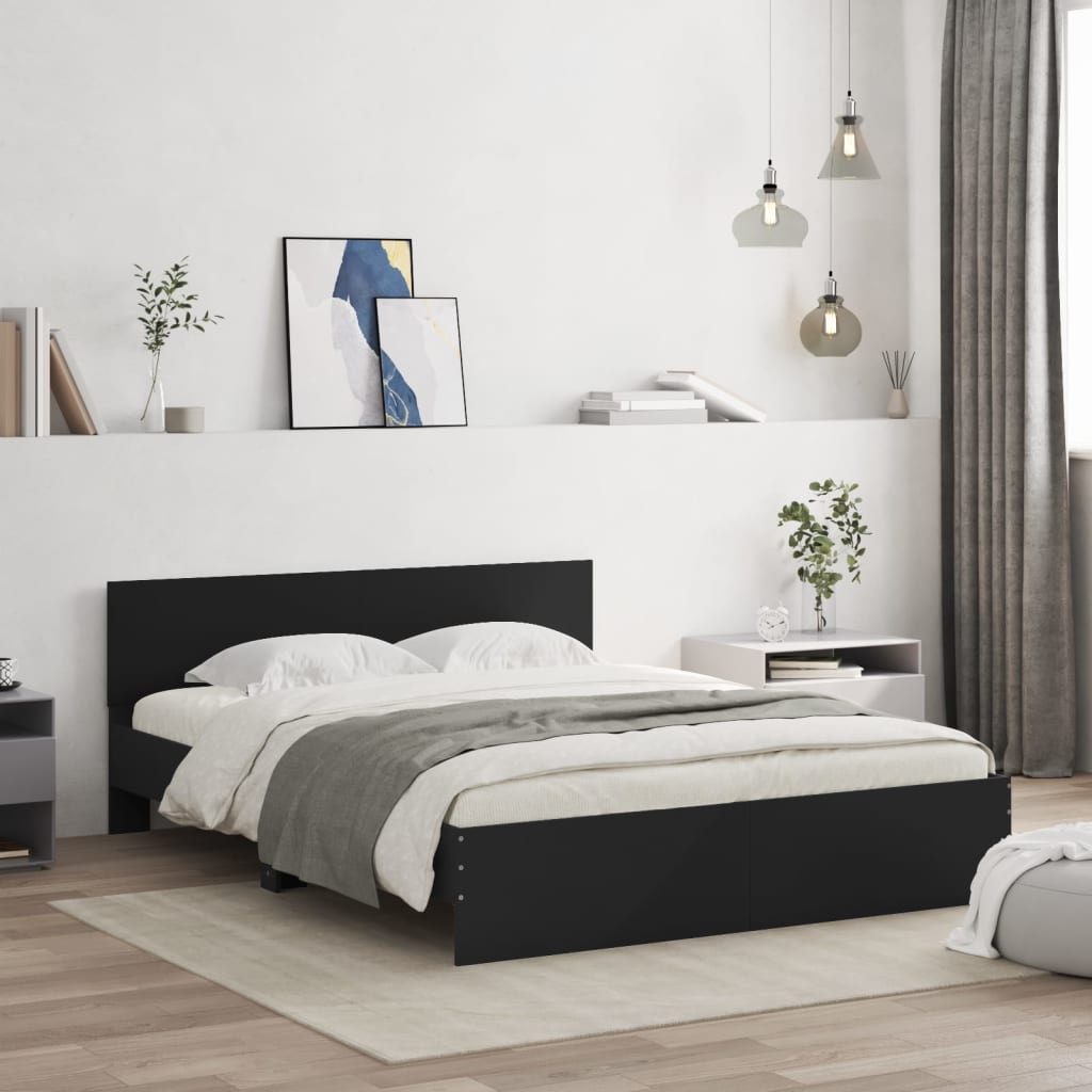 Bed Frame without Mattress Black 150x200 cm