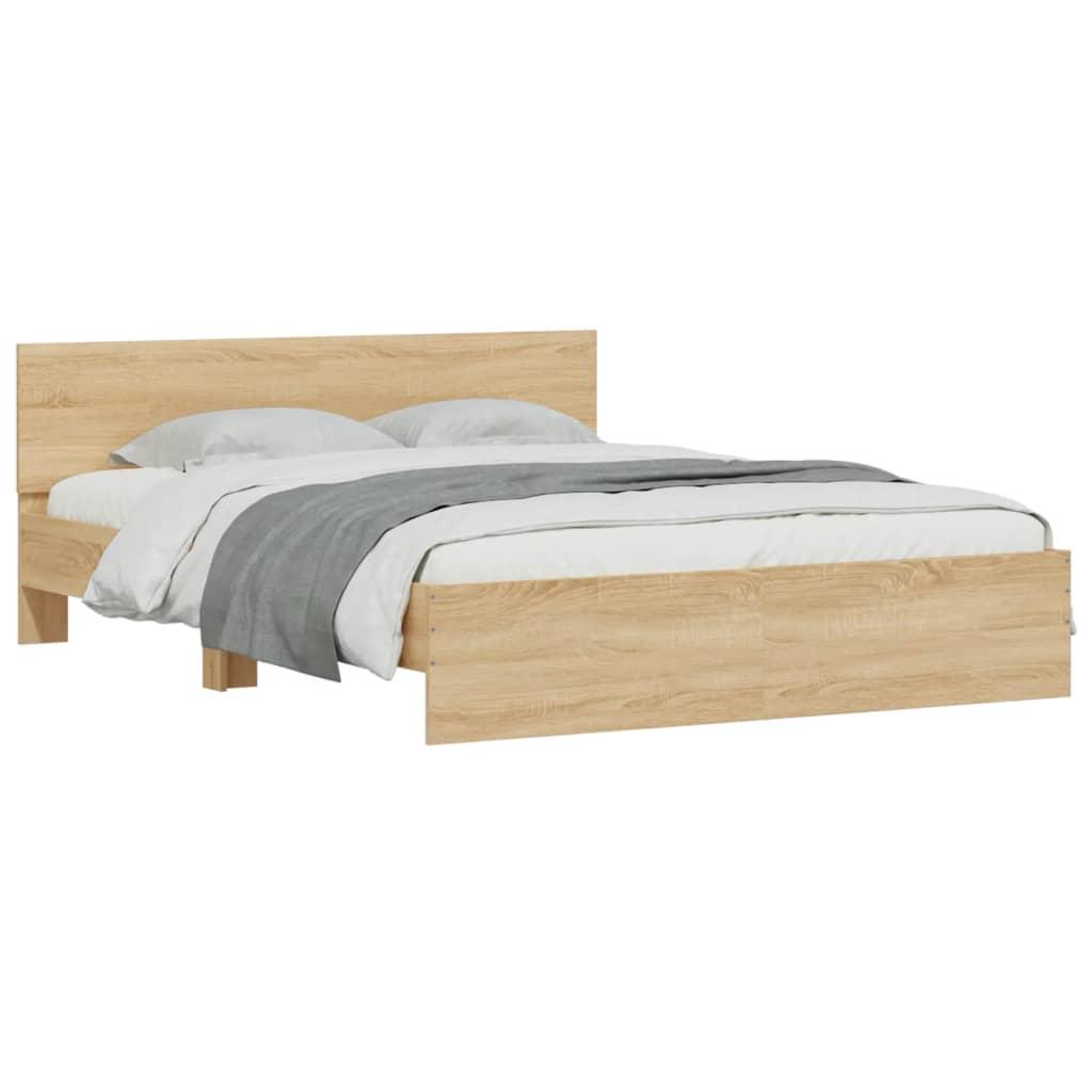 Bed Frame without Mattress Sonoma Oak 150x200 cm