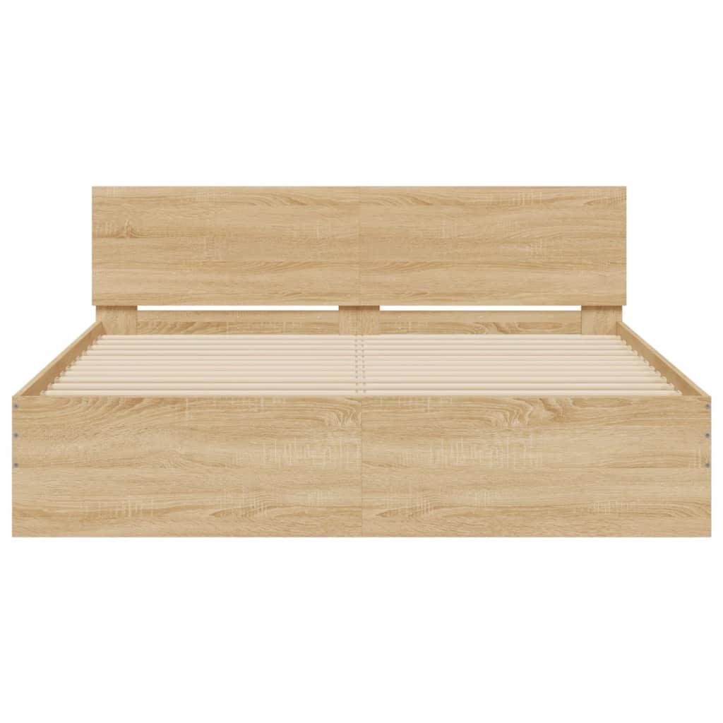 Bed Frame without Mattress Sonoma Oak 150x200 cm