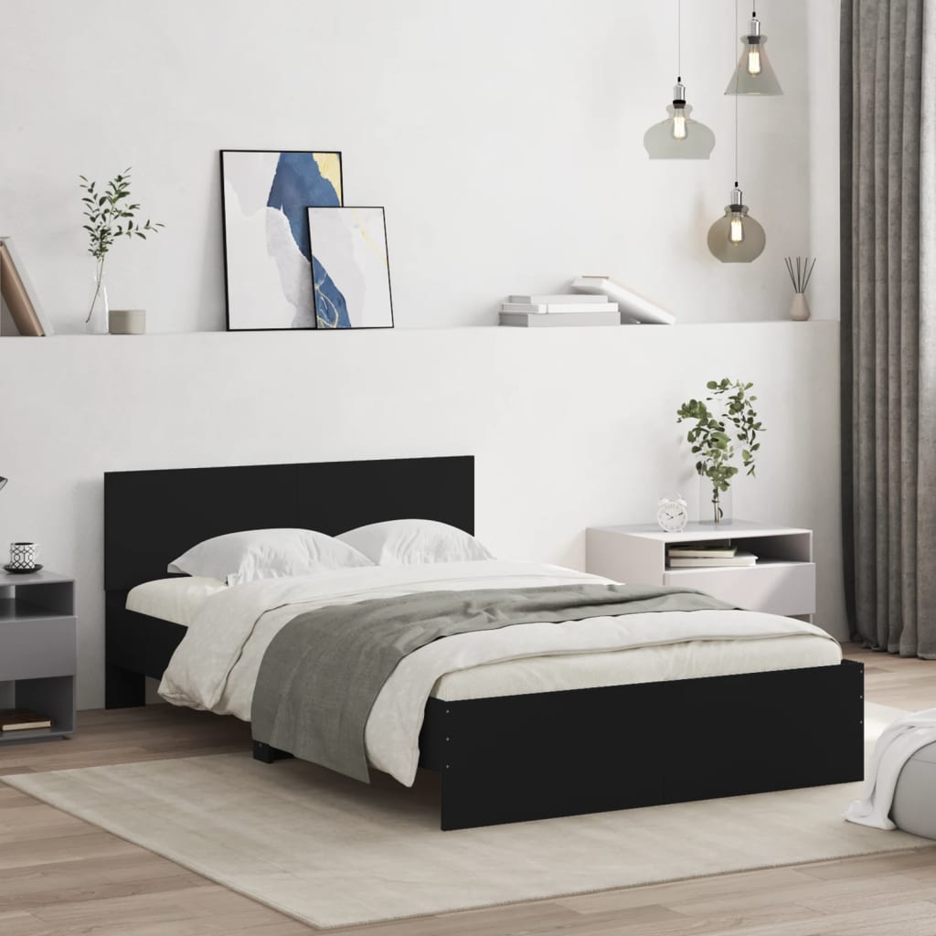 Bed Frame without Mattress Black 135x190 cm