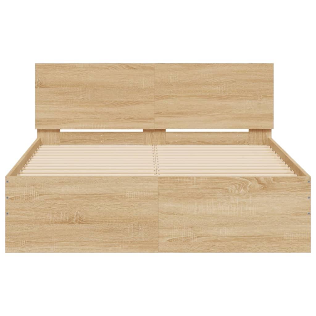 Bed Frame without Mattress Sonoma Oak 135x190 cm