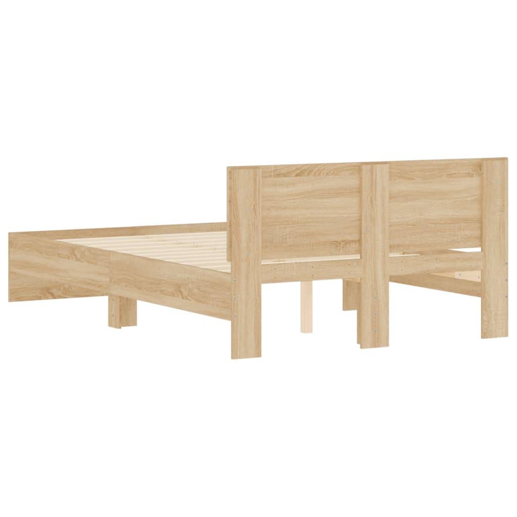 Bed Frame without Mattress Sonoma Oak 135x190 cm