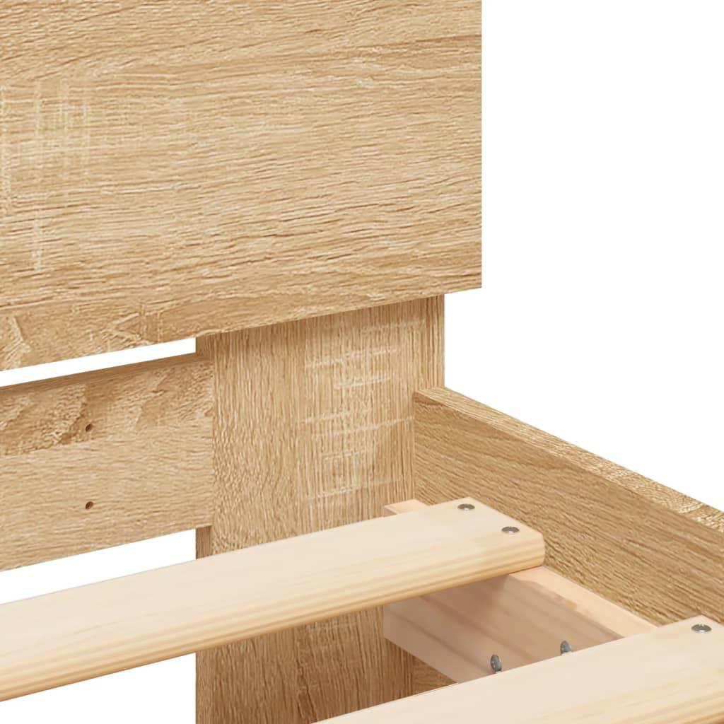 Bed Frame without Mattress Sonoma Oak 135x190 cm