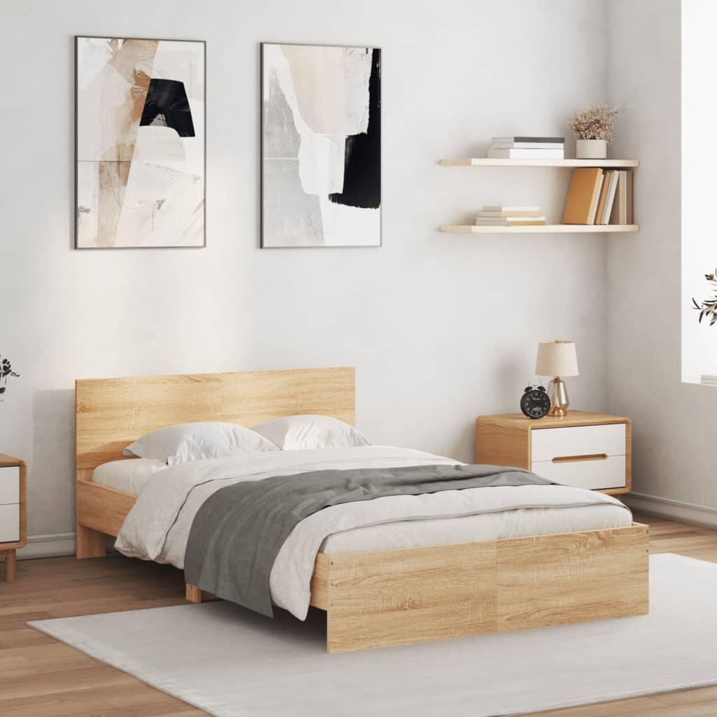 Bed Frame without Mattress Sonoma Oak 135x190 cm