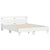 Bed Frame with LED without Mattress White 150x200 cm