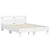 Bed Frame with LED without Mattress White 135x190 cm