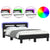 Bed Frame with LED without Mattress Black 135x190 cm