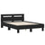 Bed Frame with LED without Mattress Black 135x190 cm