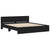 Bed Frame with LED without Mattress Black 183x203 cm King