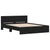 Bed Frame with LED without Mattress Black 150x200 cm