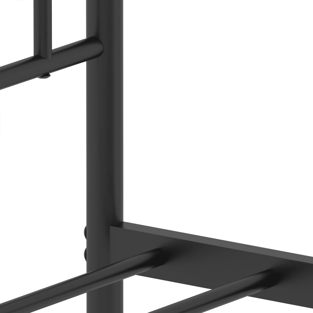 Metal Bed Frame without Mattress with Headboard Black 107x203 cm King Single