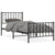 Metal Bed Frame without Mattress with Footboard Black 90x190 cm