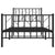 Metal Bed Frame without Mattress with Footboard Black 90x190 cm