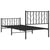 Metal Bed Frame without Mattress with Footboard Black 90x190 cm