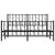 Metal Bed Frame without Mattress with Footboard Black 150x200 cm