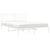 Metal Bed Frame without Mattress with Headboard White 150x200 cm