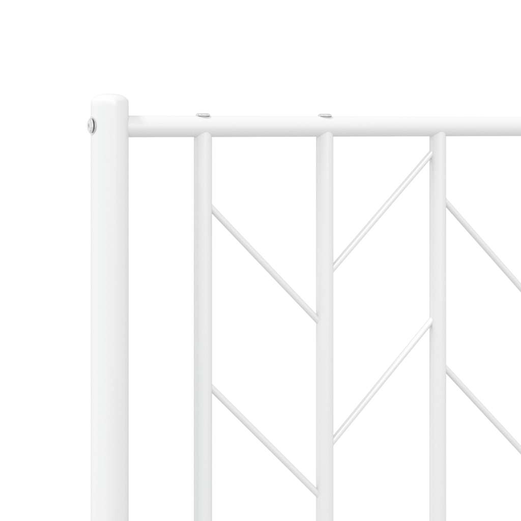 Metal Bed Frame without Mattress with Headboard White 150x200 cm