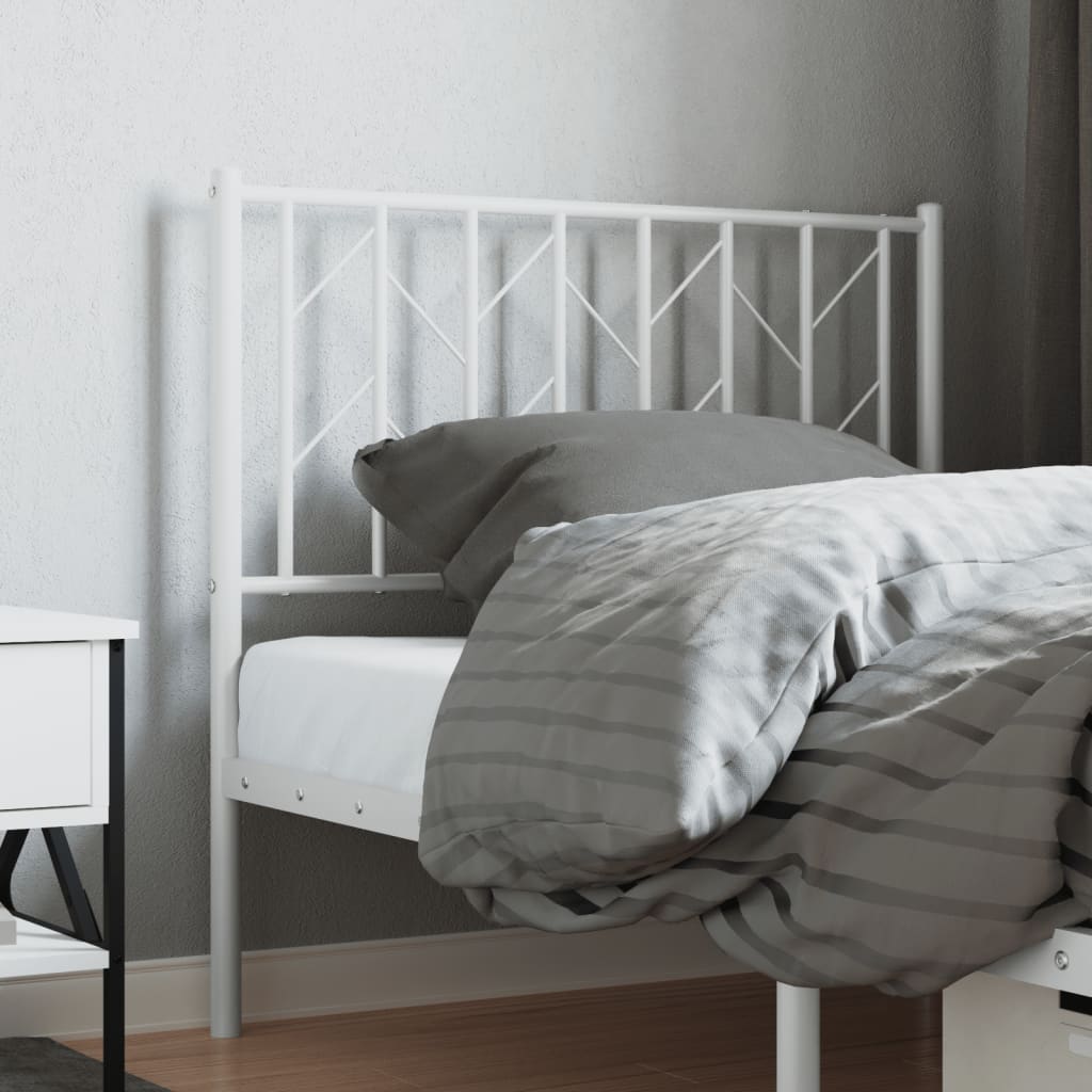 Metal Headboard White 90 cm