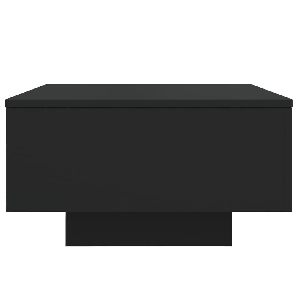 Coffee Table with LED Lights Black 55x55x31 cm